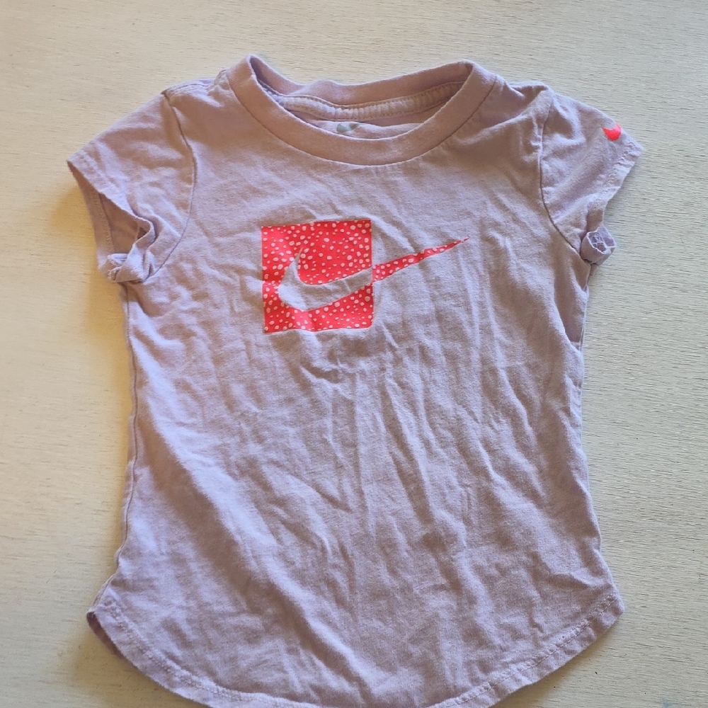 Nike Kids Lavender Tee with Pink‎ Logo